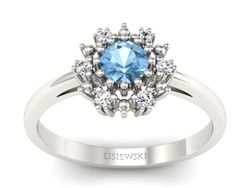 Pierścionek z topazem i diamentami złoto 585 - p15077ba