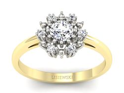 Pierścionek zaręczynowy z diamentami złoto 585 - p15077zb