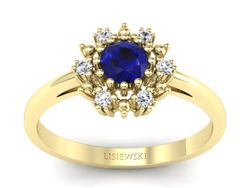 Pierścionek zaręczynowy ze spinelem i diamentami - p15077zsp