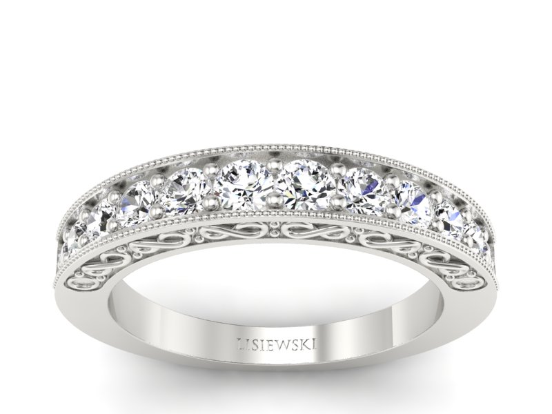 Pierścionek zaręczynowy z brylantami białe złoto - P15080B - 1