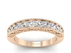 Złoty pierścionek z brylantami różowe złoto - p15080c