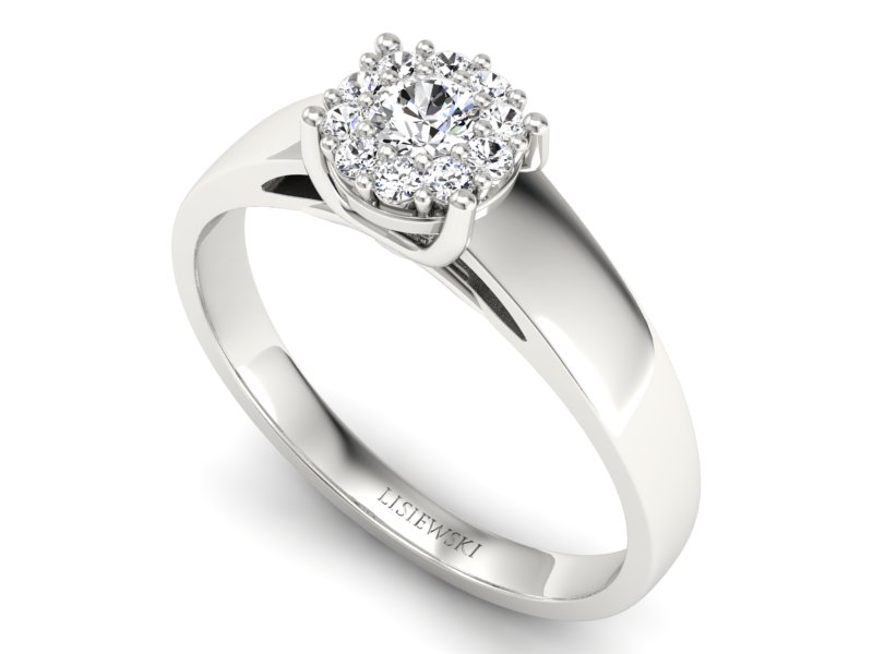 Pierścionek zaręczynowy z brylantami złoto 585 - p15082b - 3