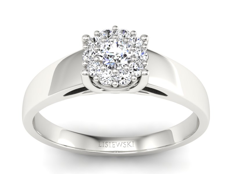 Pierścionek zaręczynowy z platyny z brylantami - p15082pt - 1