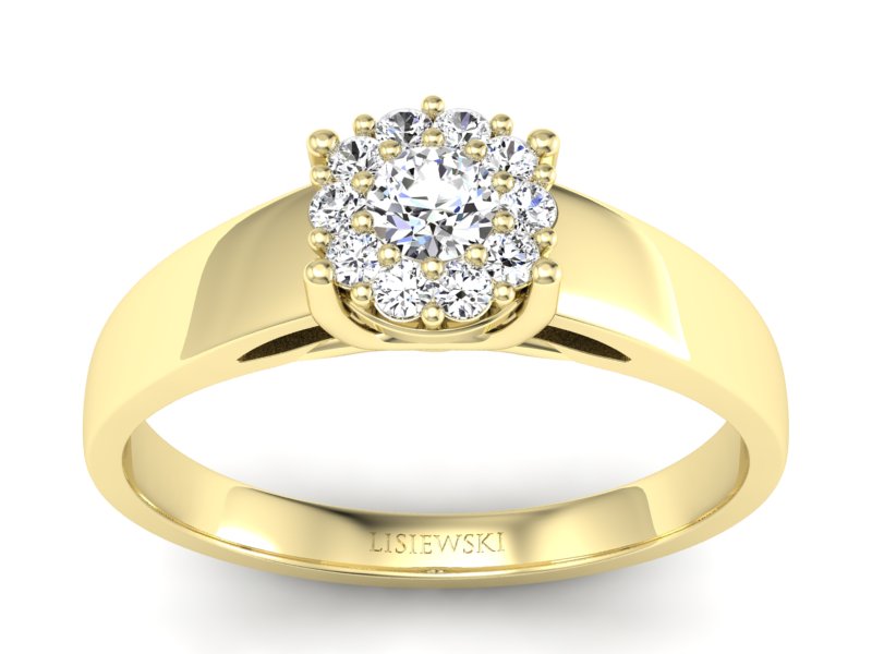 Pierścionek zaręczynowy z brylantami złoto 585 - p15082z - 1