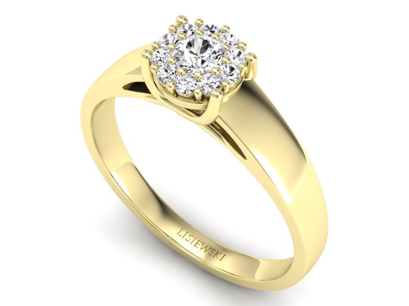 Pierścionek zaręczynowy z brylantami złoto 585 - p15082z - 3