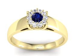 Pierścionek z szafirem i brylantami złoto 585 - p15082zsz