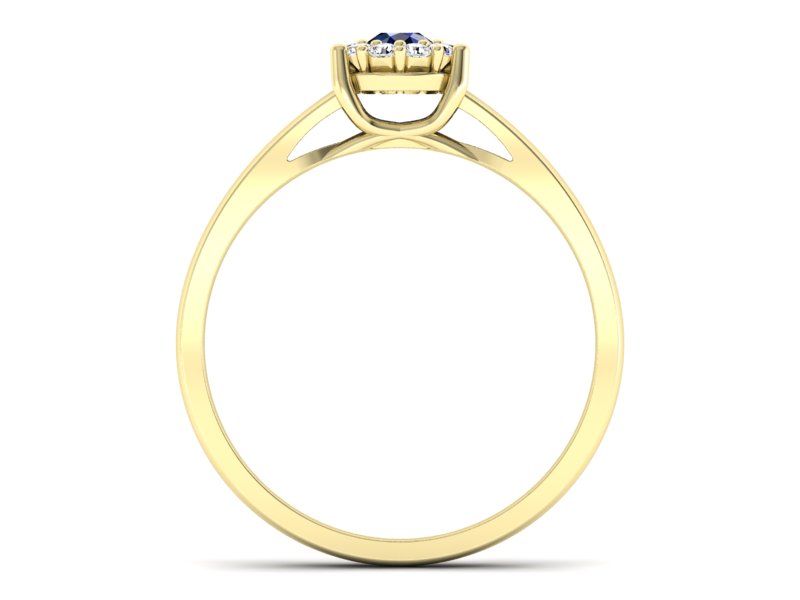 Pierścionek z szafirem i brylantami złoto 585 - p15082zsz - 2