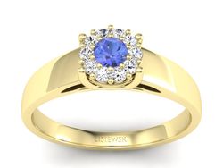 Pierścionek zaręczynowy z tanzanitem i diamentami - p15082zt