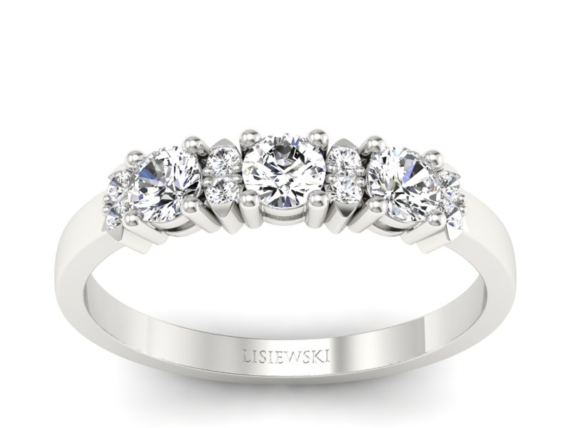 Pierścionek zaręczynowy z diamentami białe złoto - P15085B - 1