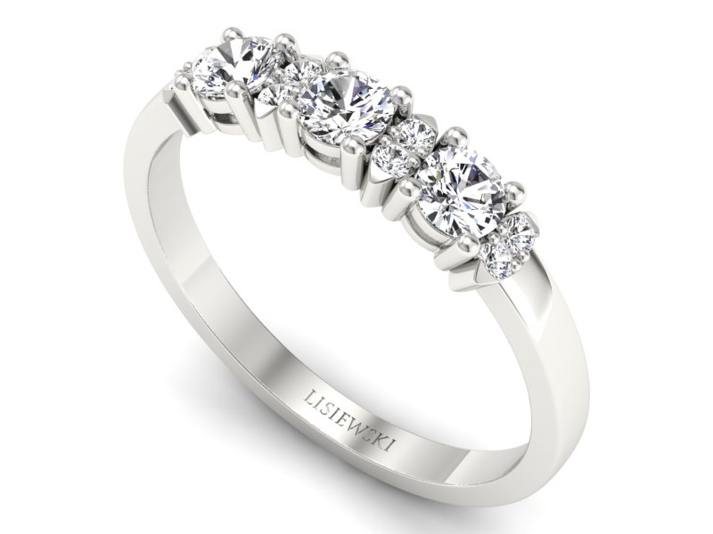 Pierścionek zaręczynowy z diamentami białe złoto - P15085B - 3