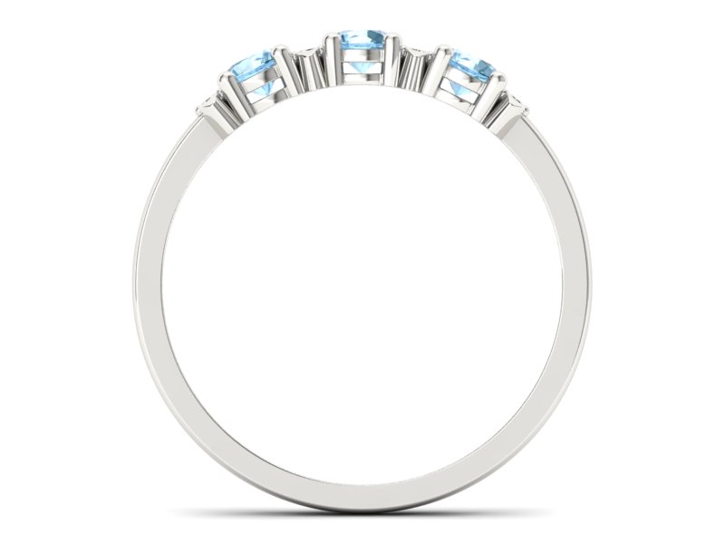 Pierścionek z topazami i brylantami białe złoto - p15085ba - 2