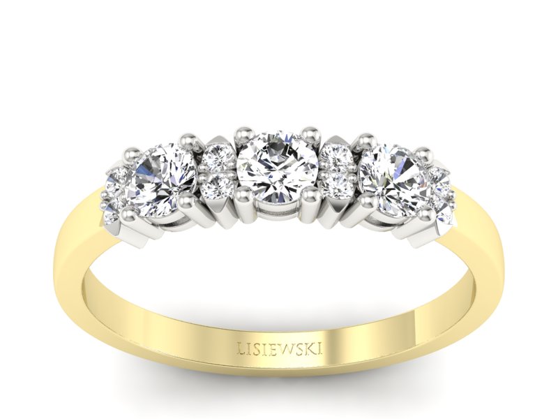 Złoty pierścionek zaręczynowy z brylantami - P15085BZ - 1