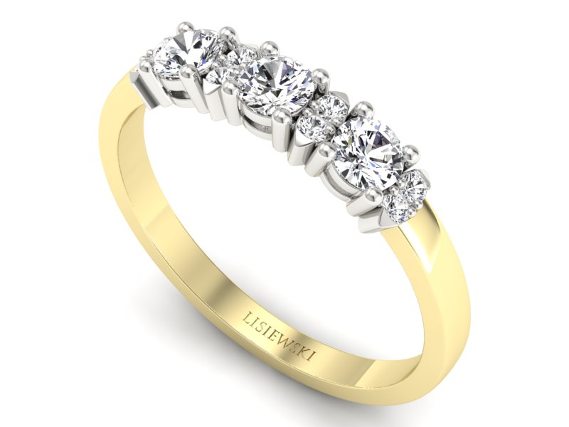 Złoty pierścionek zaręczynowy z brylantami - P15085BZ - 3