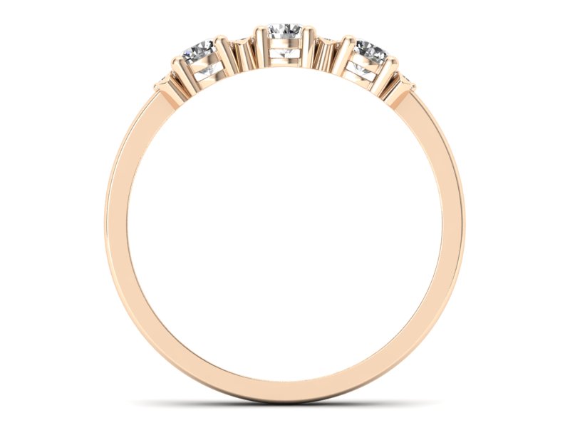 Złoty pierścionek z brylantami różowe złoto - p15085c - 2