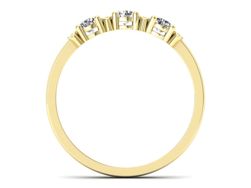 Złoty pierścionek z brylantami żółte złoto - P15085Z - 2