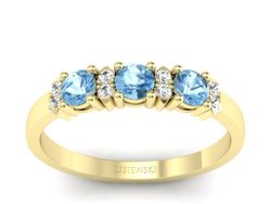 Pierścionek z topazami i brylantami żółte złoto - P15085za