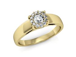 Złoty pierścionek z diamentami żółte złoto 585 - P15086z