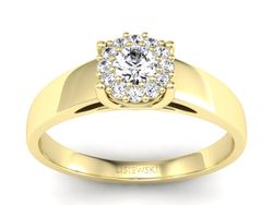 Złoty pierścionek z diamentami żółte złoto - P15086z