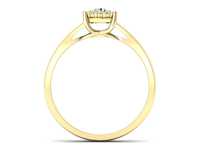Złoty pierścionek z diamentami żółte złoto - P15086z - 2