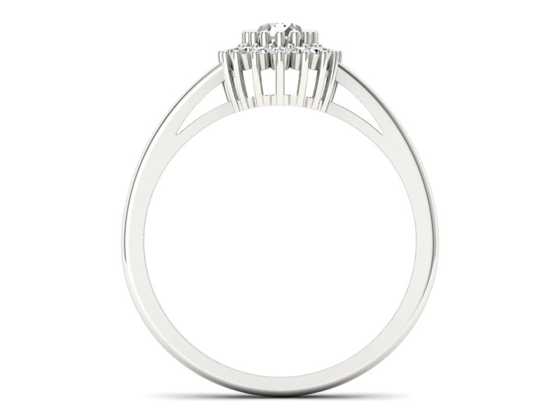 Złoty Pierścionek z diamentami białe złoto 585 - p15088b - 2