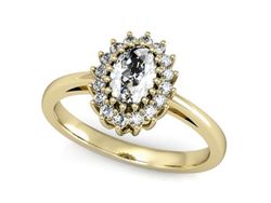 Złoty Pierścionek z diamentami żółte złoto 585 - p15088z