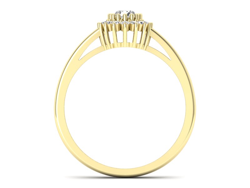 Złoty Pierścionek z diamentami żółte złoto 585 - p15088z