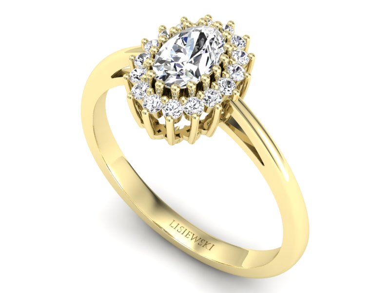 Złoty pierścionek z diamentami żółte złoto - p15088z - 3