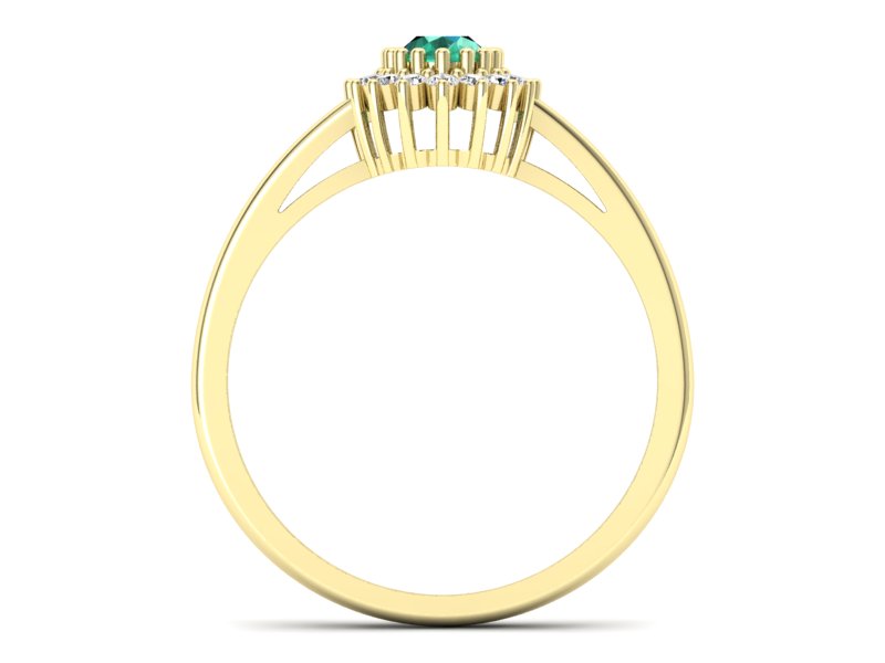 Pierścionek ze szmaragdem i diamentami złoto 585 - P15088ZSM - 2
