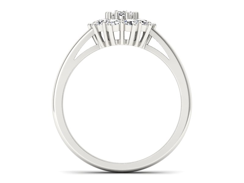 Złoty pierścionek z diamentami białe złoto - p15089b - 2