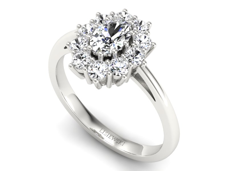 Złoty pierścionek z diamentami białe złoto - p15089b - 3