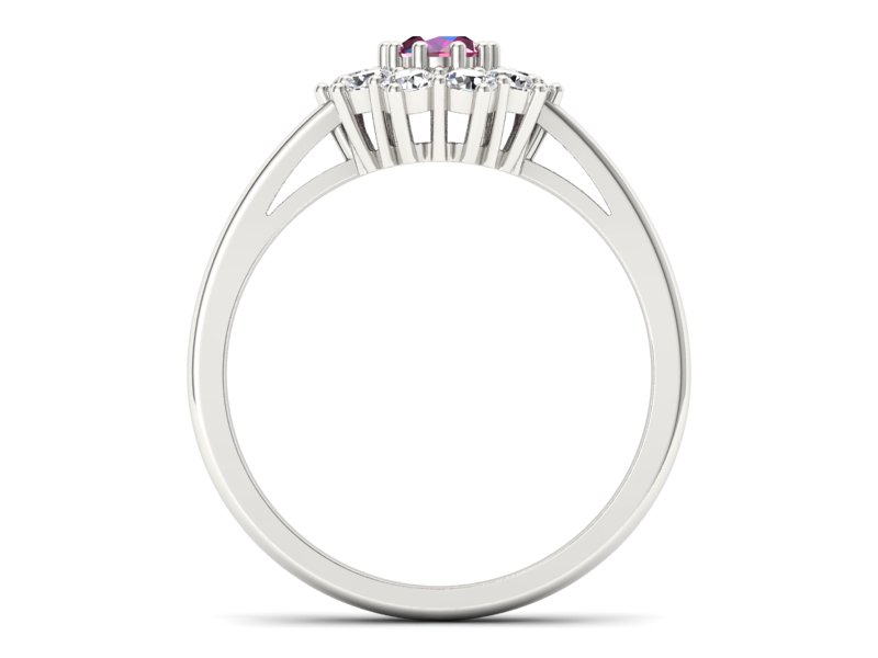 Pierścionek zaręczynowy z rubinem i brylantami - p15089br - 2