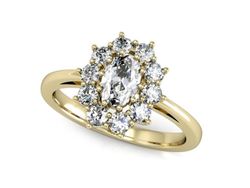 Złoty Pierścionek zaręcznynowy z diamentami - p15089z