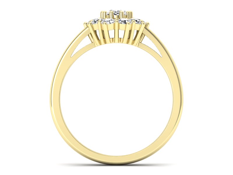 Złoty pierścionek zaręczynowy z diamentami - p15089z - 2