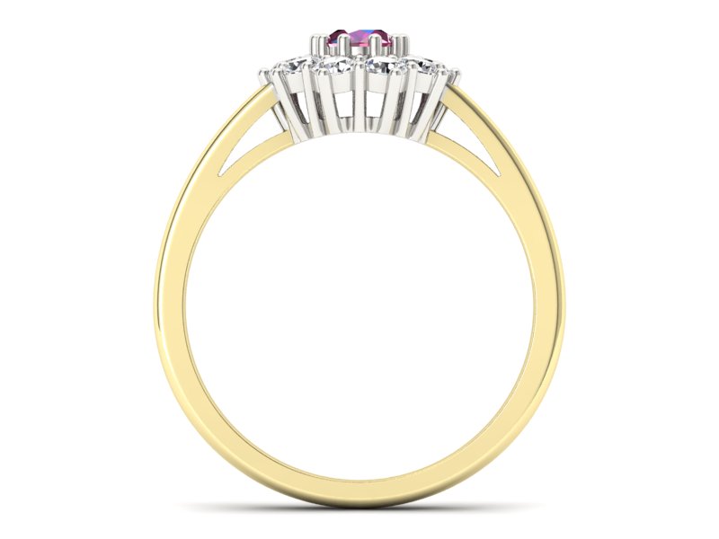 Pierścionek z rubinem i diamentami - p15089zbr - 2