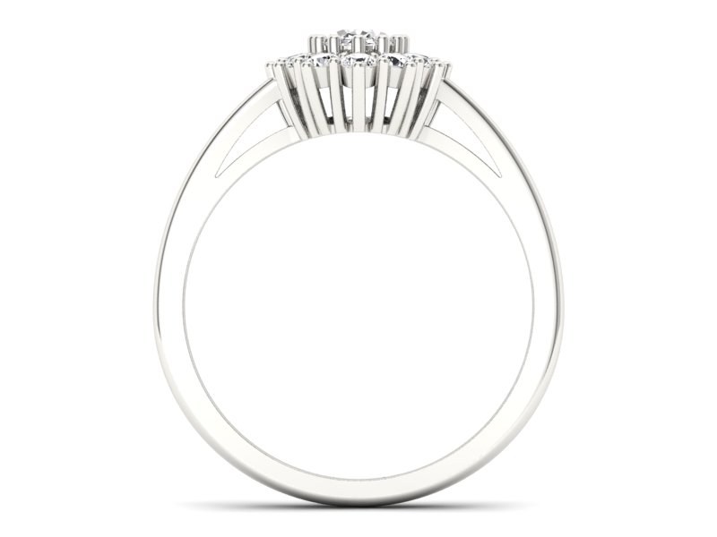 Pierścionek zaręczynowy z diamentami białe złoto - p15090b - 2