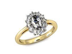 Pierścionek zaręczynowy z diamentami złoto 585 - p15090zb