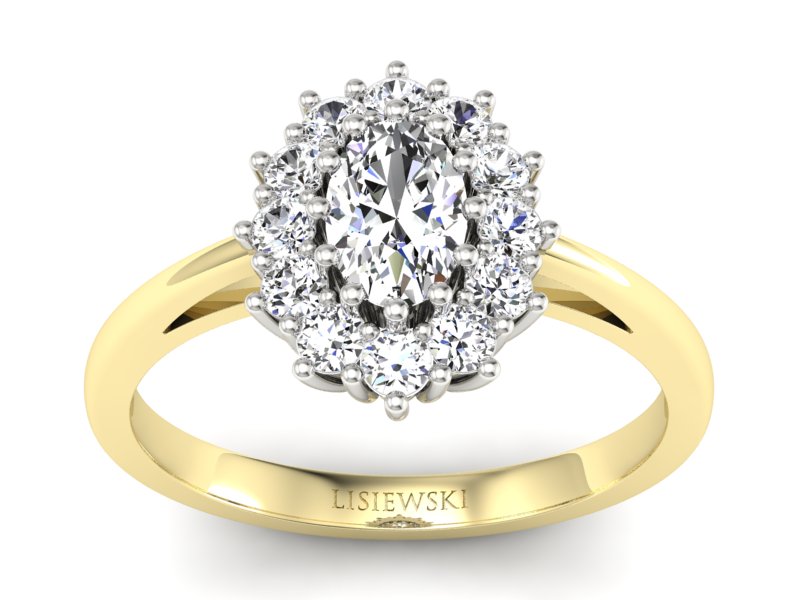 Pierścionek zaręczynowy z diamentami złoto 585 - p15090zb - 1