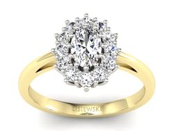 Pierścionek zaręczynowy z diamentami złoto 585 - p15090zb