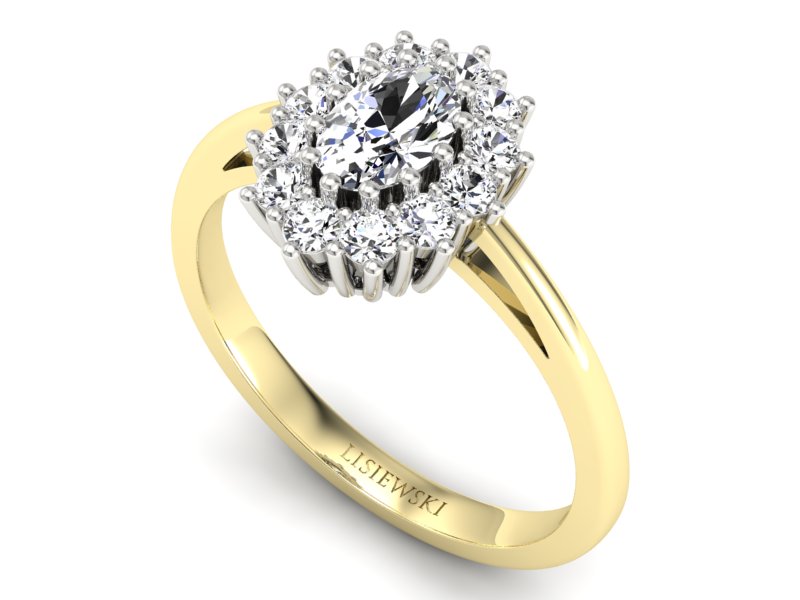 Pierścionek zaręczynowy z diamentami złoto 585 - p15090zb - 3