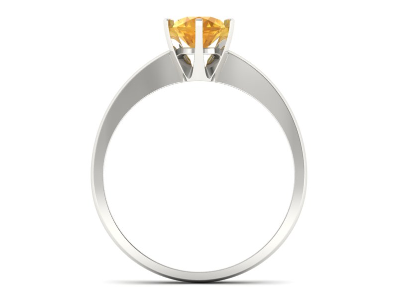 Złoty pierścionek z brylantem białe złoto - P15093bbr_gold - 2