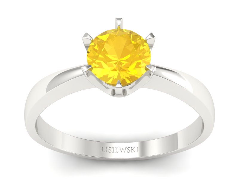 Złoty pierścionek z brylantem lemon - P15093bbr_lemon - 1