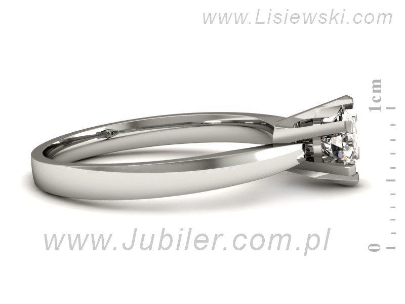 Pierścionek z białego złota z brylantem - P15093bbr_Si_G_pro - 2