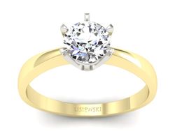 Pierścionek z diamentem żółte i białe złoto - p15093zb