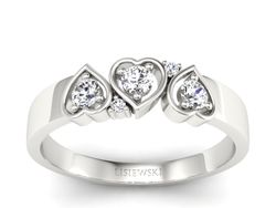 Złoty Pierścionek z brylantami białe złoto 585 - P15094B