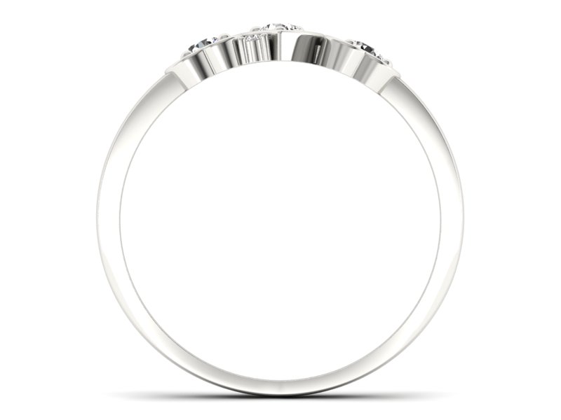 Złoty Pierścionek z brylantami białe złoto 585 - P15094B - 2