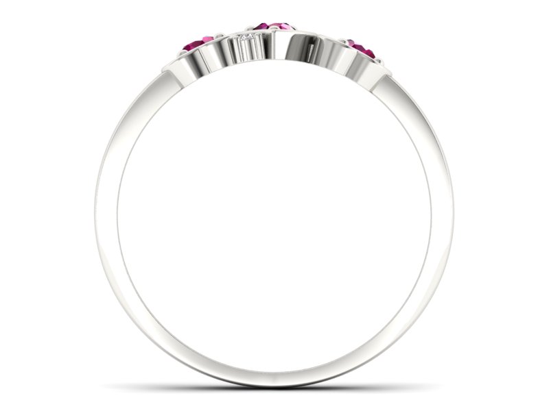 Pierścionek zaręczynowy z rubinami i brylantami - p15094br - 2
