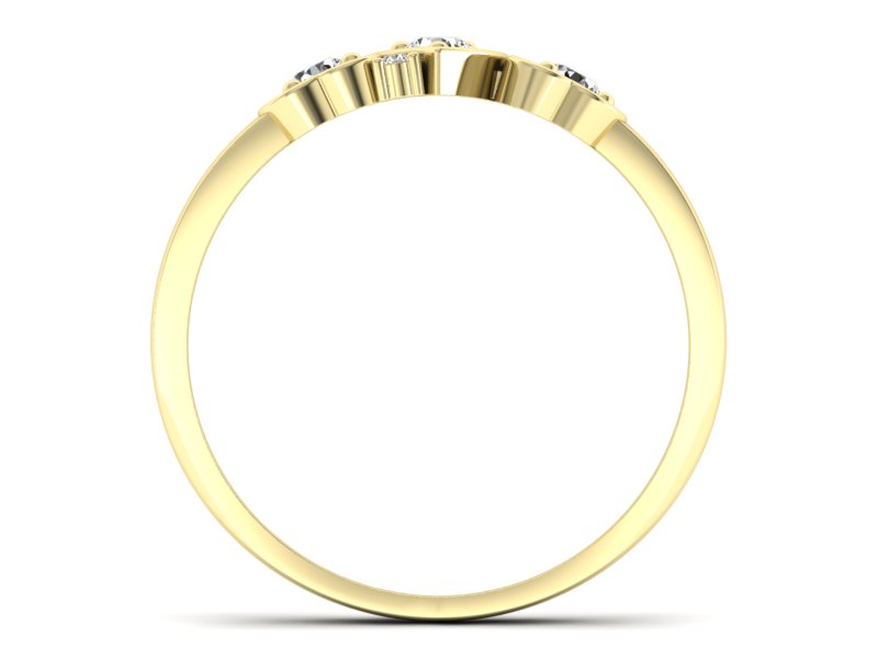 Pierścionek zaręczynowy z brylantami żółte złoto - P15094Z - 2