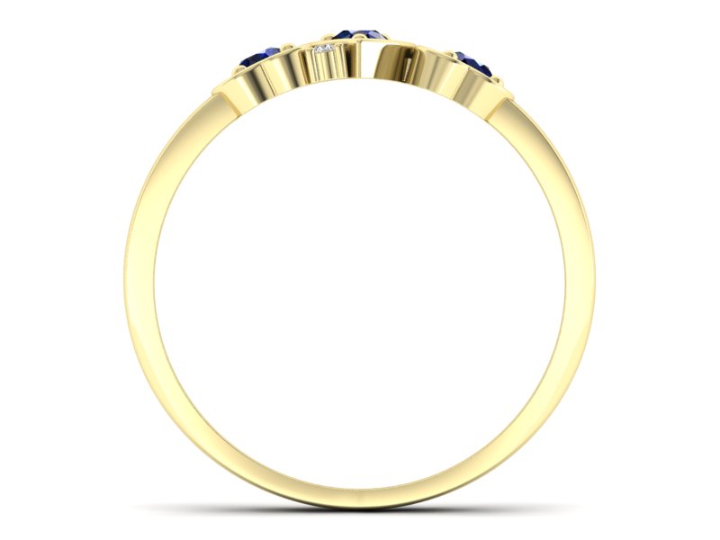 Złoty pierścionek z szafirem i brylantami złoty - p15094zsz - 2