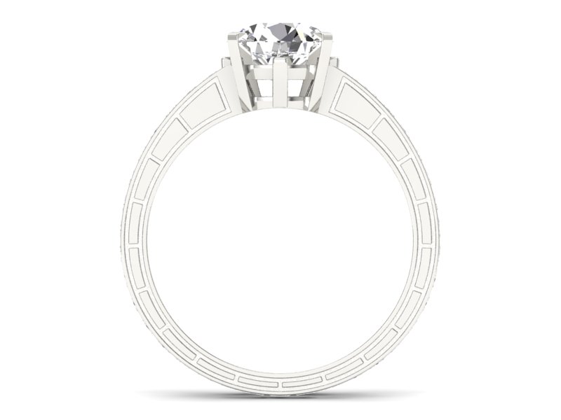 Złoty Pierścionek z diamentami białe złoto 585 - P15095B - 2