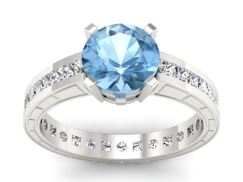 Pierścionek z topazem i diamentami złoto 585 - p15095ba - 1